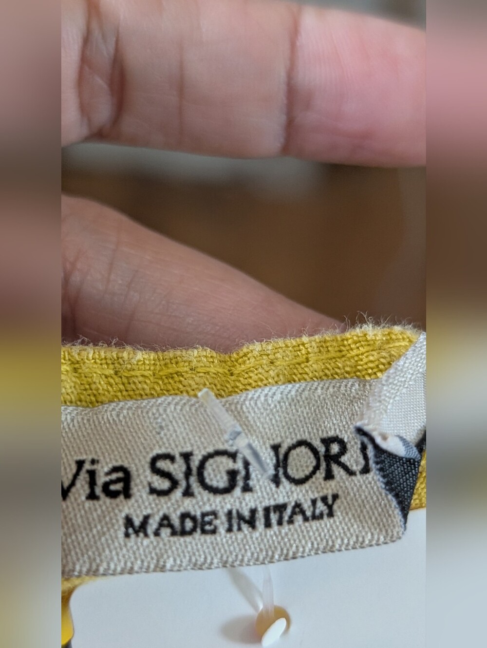 Via Signoria Yellow Line Mustard Yellow Dress - Made in Italy